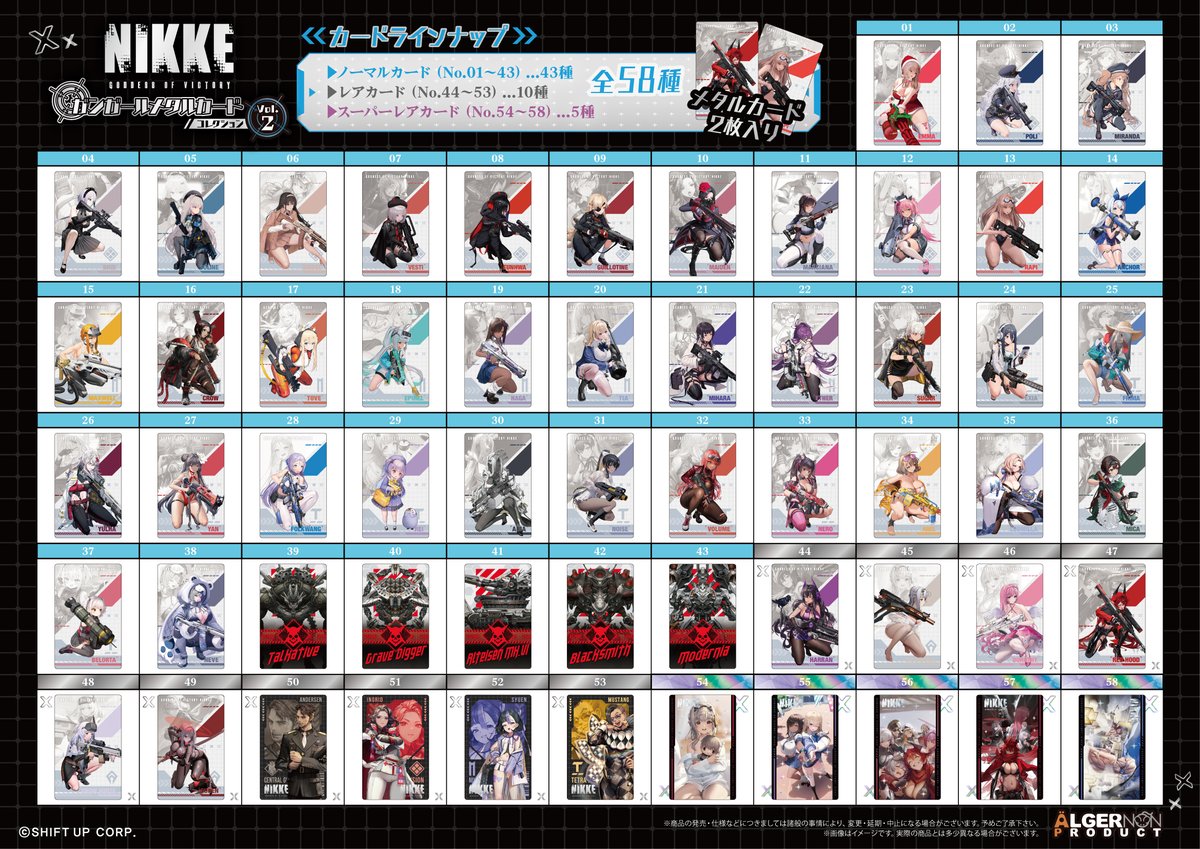 勝利女神NIKKE槍少女雙面金屬卡Vol.2 【預訂】